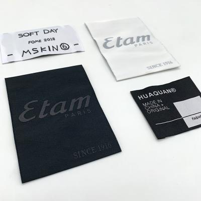 China High Quality Viable Custom Embroidery Brand Logo Woven Cotton Clothing Garment Care Label for sale