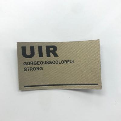 China Durable Garment Label Good Quality Label Neck Sign Epaulets Polyester Decorative Label For Men's Pants for sale