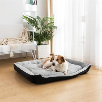 China Removable Comfortable Soft Washable Cat Bed Plush Dog Bed Removable Blanket Pet Cushion for sale