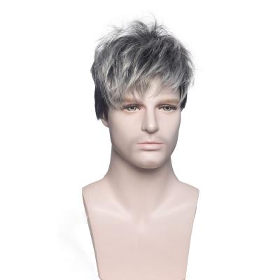 China Cheap Wholesale Simple Beautiful Popular Short Hair Wig Package High Quality Short Hair Synthetic Wig For Men for sale