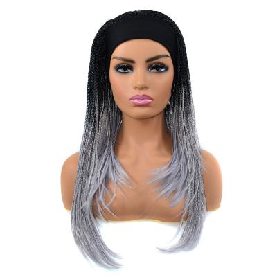 China Dirty Braided Wig Multiple Colors Synthetic Transparent Swiss Lace Wig Dirty Braided Wig Headband Wigs For Black Women for sale