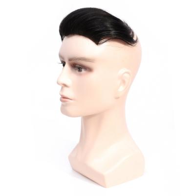 China Chiense Virgin Hair Slicked Back Wig Slicked Back Wig Men's White Hair Block Replacement Correction Hair Top Main Invisible Hairpiece For Men for sale