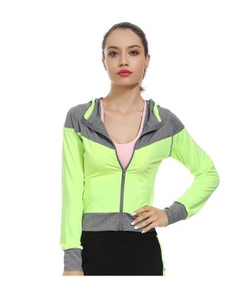 China Showmelly Breathable Anti-UV Women Long Sleeve Hoodie Zipper Hoodies Sports Wear 2 Pieces Set With Yoga Bra, Sports Hoodies for sale