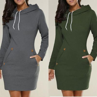 China Showmely OEM Long Sleeve Viable Ordinary Girls Casual Pullover Hoodie Sweatshirt Dress Wholesale for sale