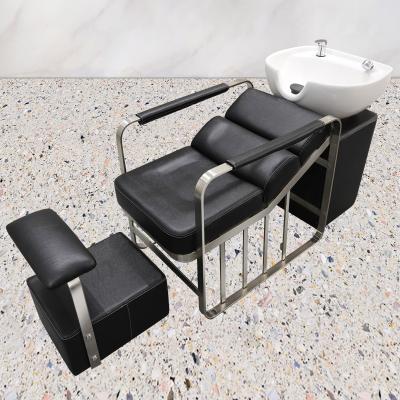 China Modern Luxury Hair Stations Shampoo Chair Barber Shop Washing Furniture for sale