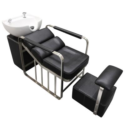 China Modern Side Washing Bowl Chair Salon Equipment Furniture Wet Backwash Unit Shampoo Station for sale