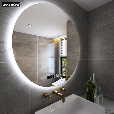 China Customized Hot Selling Elegant Cordless Bathroom Large Circle Wall Full Circle Moun Lead Bath Mirror for sale