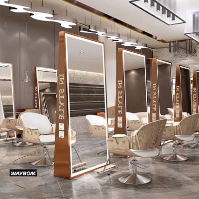 China Hotel Modern Integral Hairstyle Led Bathroom Lights Salon Mirror Beauty Salon for sale