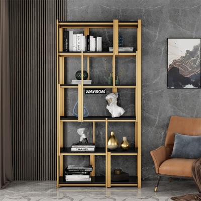 China 5 Tiers Sustainable Decorative Metal Household Gold Aluminum Shelf for sale