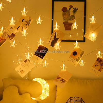 China Transparent Star Cable LED Fairy Lights Inside Clear Photo Clips String Lights USB Outdoor Powered Led Clip String Light for sale