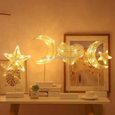 China Indoor Decoration Islamism Muslim Table Star Led Eid Night Table Lights Christmas Ramadan Decorations Marquee Sign for sale