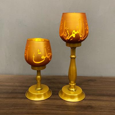 China New Iron Designs for Hot Sale Candle Holder Holder for Candle Eid Ramadan Mubarak Party Favors for sale