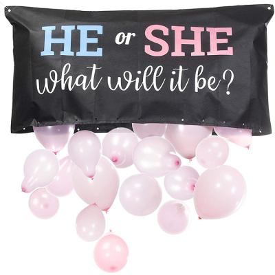 China 30pcs 100% Polyester Balloons Gender Reveal Balloon Drop Bag with Pink and Blue Balloon for Boy or Girl Party Game Baby Shower Photo Backdrop for sale