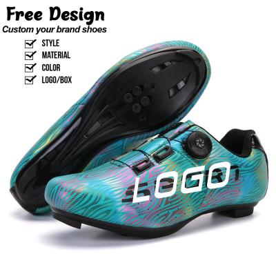 China New Arrival Nylon Breathable Colorful Road Shoes Men Women Mtb Cleat Professional Cycling Cycling Shoes SPD Mountain Bike Flat Shoes for sale