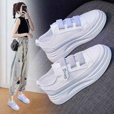 China Cushioning Fashion Increase Summer Breathable Small Mesh Upper Sneakers Streetwear Casual Shoes Safety White Women Shoes for sale