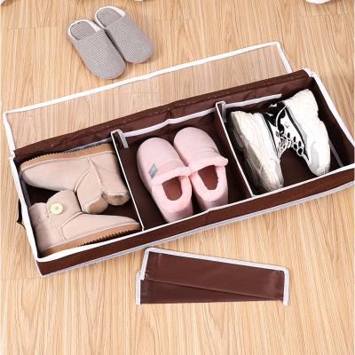 China Charcoal Window Compartment Storage Shoe Box PVC Shoe Storage Bag Boot Box Bamboo Waterproof Amazon Wish for sale