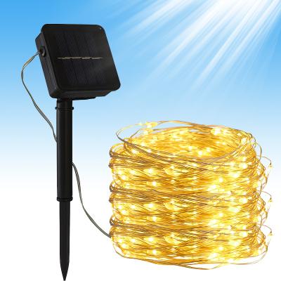 China Eco-friendly Solar Outdoor Waterproof Copper Wire Colorful String Lights USB LED Battery Yard Lights Copper Wire Holiday Decoration Small for sale