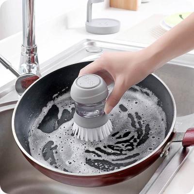 China Sustainable Handheld Soap Liquid Plus Type Pot Brush Potware Cutlery Brush Pot Kitchen Cleaning Brush Pressure Washing Tool for sale