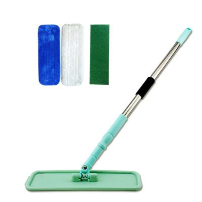 China Large Size Sustainable Hotel Broom Easy Clean Stainless Steel Plate Floor 360 Floor Broom Good Water-absorbing Mop for sale