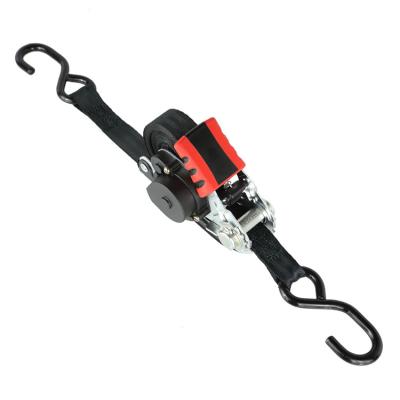 China Best Selling Patented Retractable Function Cargo Ratchet Tie Down Strap Double J-Hook Lashing Belt for sale