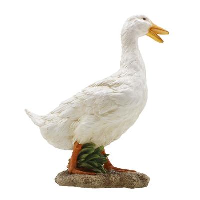 China Wholesale Resin Life Size Realistic White Garden Europe Fiberglass Duck Animal Statue for sale