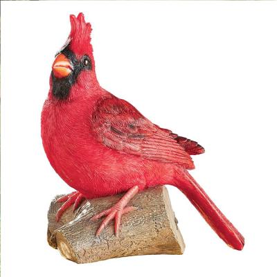 China Wholesale Resin Red Cardinal Figurines, Europe Bird Set Of 2 Rusty Birds Of Garden Ornaments for sale