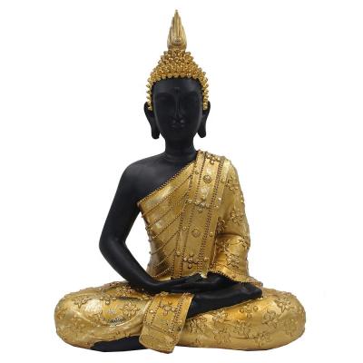 China Resin Religious Home Decoration Hand Painted Zen Resting Activities Small Mditating Buddha Statues for sale