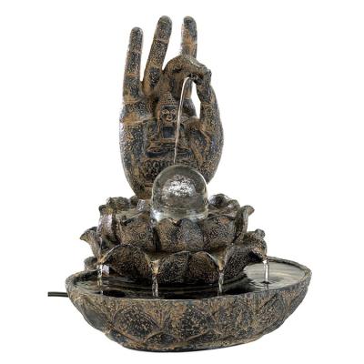 China Indoor and outdoor resin wholesale religious table home decoration decorative water Buddha fountain for sale