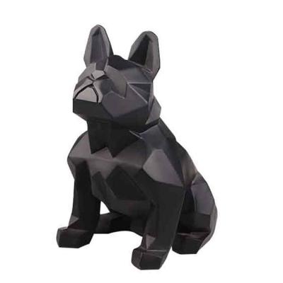 China Europe Custom Design Dog Home Decor , Indoor Bulldog Statue Ornament Geometric Dog Sculpture for sale