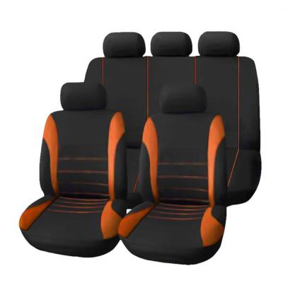 China Fancy Colored Universal Track Detail Style Set Polyester Fabric Car Seat Covers Protector for sale