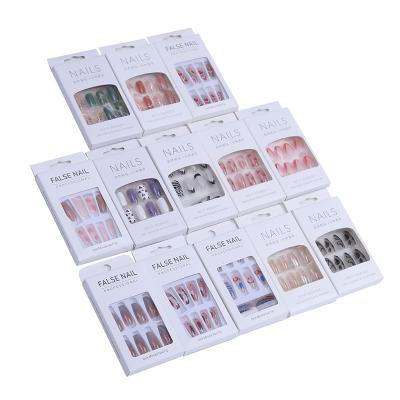 China Customers Requirements 2021 Whosale Adhesive Press On Nail Art Kids Cute Patch Finished Nail Art Products Full Cover Fashion Fake Nails for sale