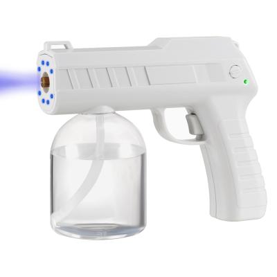 China Hot Sales 500ML Paint Spray Gun Disinfection Mist Mist Sanitizer Sprayer Hot Blue Light Nano Electric Cordless Lacquer Gun for sale