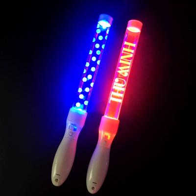 China OEM China Factory White Logo LED Remote Control LED Foam PE Foam Turn Signal Light Stick for sale