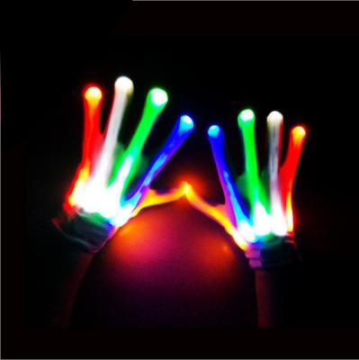 China Wholesale high quality colorful elastic nylon novelty laser led gloves for sale