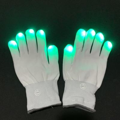 China Best Selling Nylon Part Supplies Led Flashing Glove Glowing During Night Logo Customized for sale