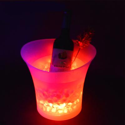 China New Viable Creative OEM LOGO Led Ice Bucket With Handle Hole for sale