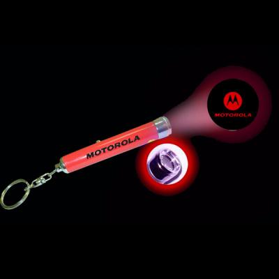 China Newest Metal Style PVC Flashlight Led Flashing Light Key Chain for sale