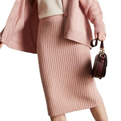 China OEM/ODM Women Anti-Static High Waist Pleated Skirt Girls Knit Big Edge Knitted Cashmere Skirt Street Style Autumn Spring Winter Manufacturer for sale