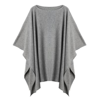 China Women Winter Long Pure Cashmere Jersey Soft Shawl Poncho for sale