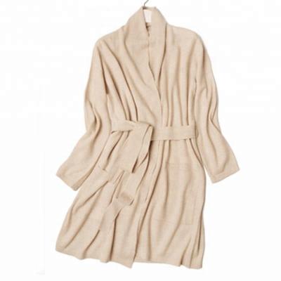 China Plus Size Cashmere Breathable Dressing Gown P18B078BE Luxury Women's Knitted OEM Service YARN DYED for sale