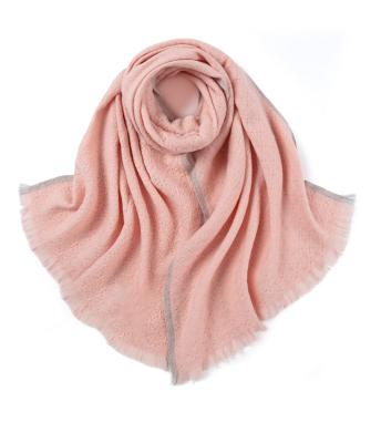 China Custom Made High Quality Long Cashmere Scarf Shawl Wrap Women 100% Knitted Inner Mongolia OEM Winter Wool for sale