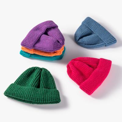 China OEM / ODDM Medium Winter Knit Cotton Beanie Warm Fashion Rib Hats Women Accessories for sale