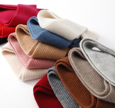 China Pure cashmere custom cashmere scarf knitt new deign thick wool ribbed chunky scarf for sale