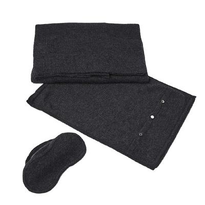 China Portable Airline Cashmere Wool Cashmere Eyemask Pillow Covering Custom 100% Travel Gift Sets for sale