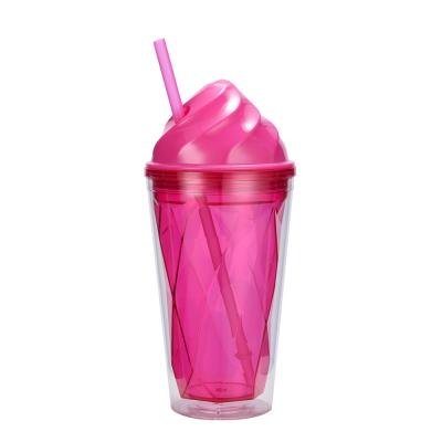 China Viable Yiwu BPA Free PS Water Tumbler Kids Straw Water Cup 16oz Ice Cream Cup Viable Free Wholesale for sale