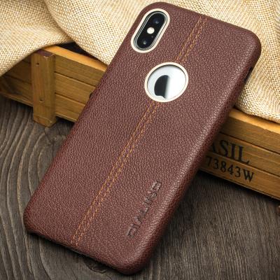 China 2018 QIALINO Premium Ultra Slim Design Genuine Leather Material For Apple iPhone X Case for sale