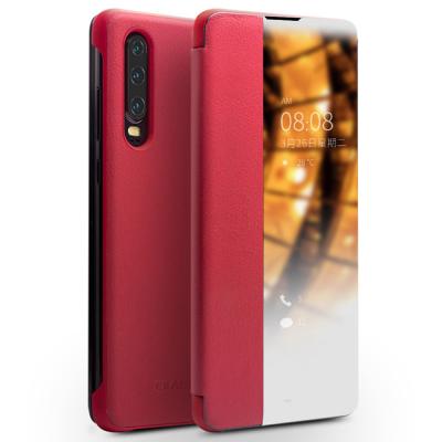 China 2020 New QIALINO Ultra Slim Smart Window View Phone Case Leather Cover For Huawei P30 pro for sale