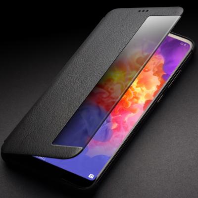 China QIALINO Ultra Thin Genuine Leather Screen Display Mobile Phone Flip Case Cover For Huawei P20 Lite /pro for sale