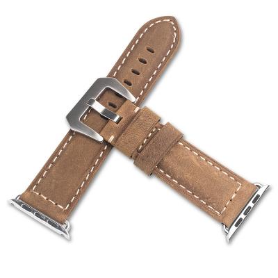 China Elegant and fashion 2018 QIALINO 38/42mm vintage genuine leather watch band for apple watch band sport with first layer cowhide for sale