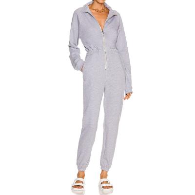 China OEM Long Sleeve Zipper Front Elastic Waist Cuff Jumpsuit QUICK DRY Women for sale